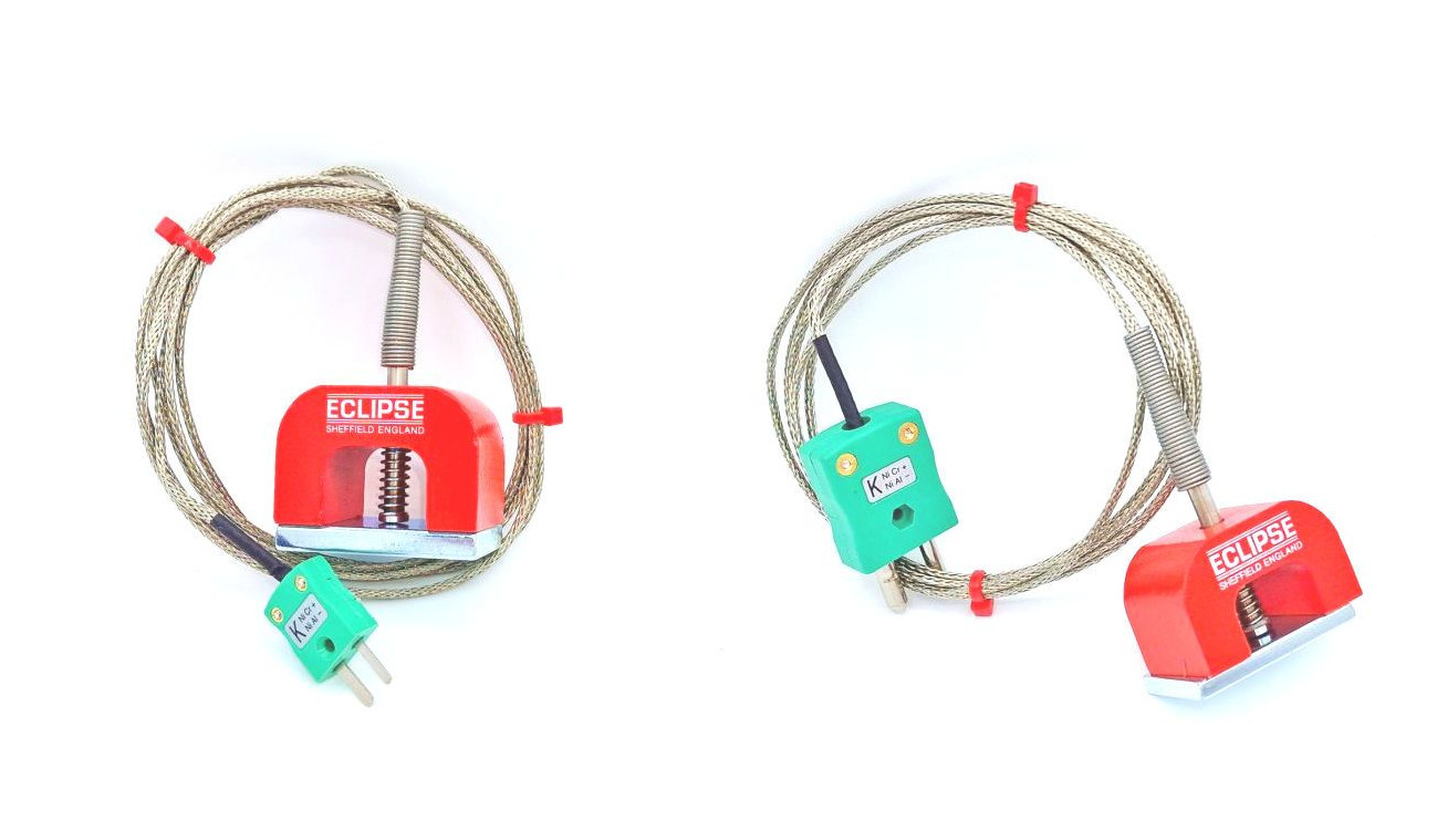 Termopar magntico de potencia de traccin (herradura) tipo K IEC de 11,8 kg, cable aislado de PFA con trenza de acero inoxidable