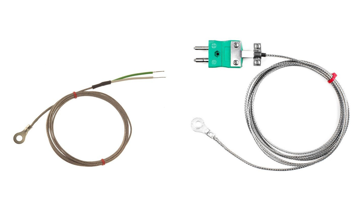 Termopar de arandela IEC, cable aislado en fibra de vidrio con trenza de acero inoxidable tipo K