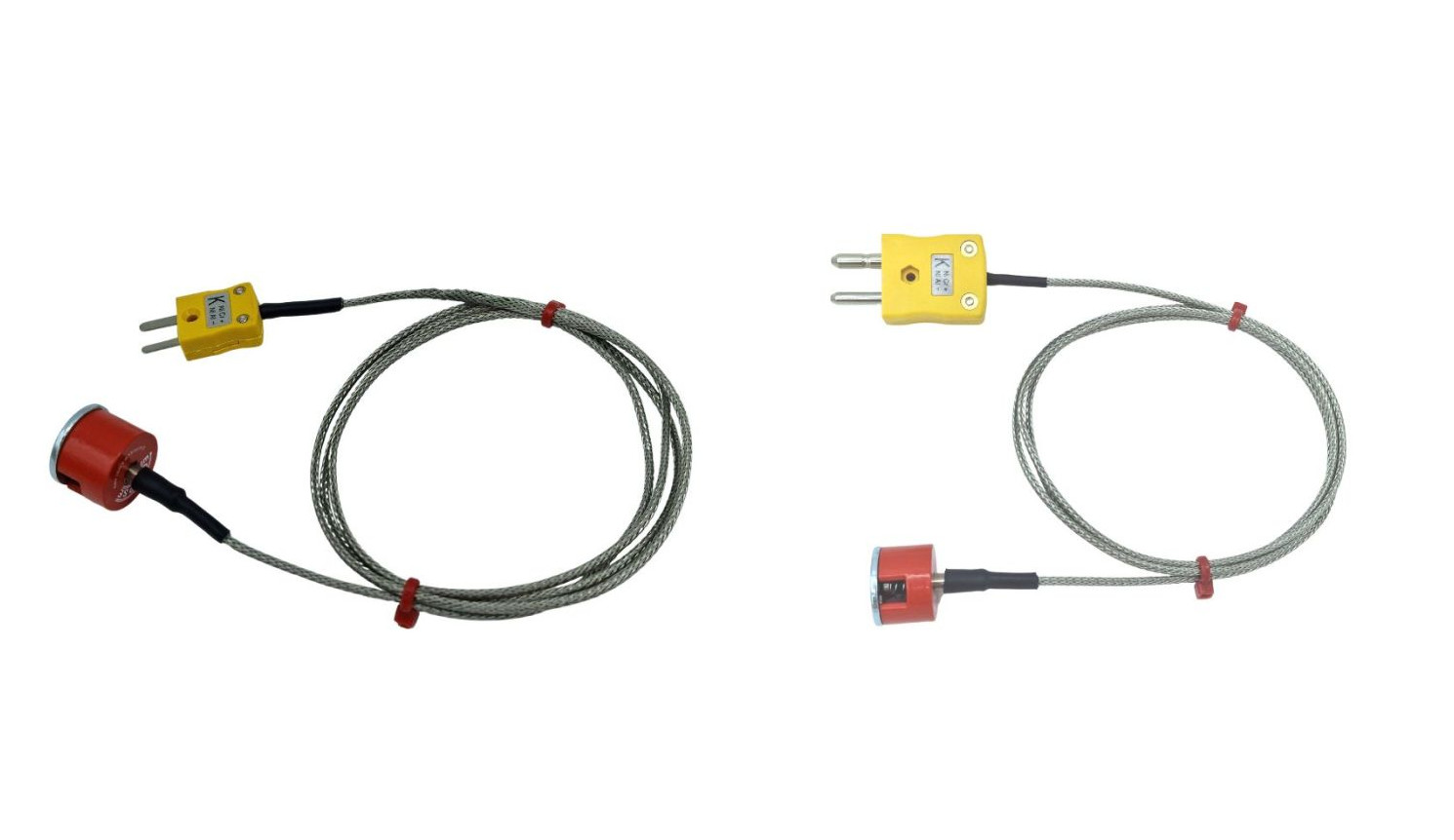 Termopar de imn de botn de traccin tipo K de 1,9 kg ANSI, cable aislado de PFA con trenza de acero inoxidable