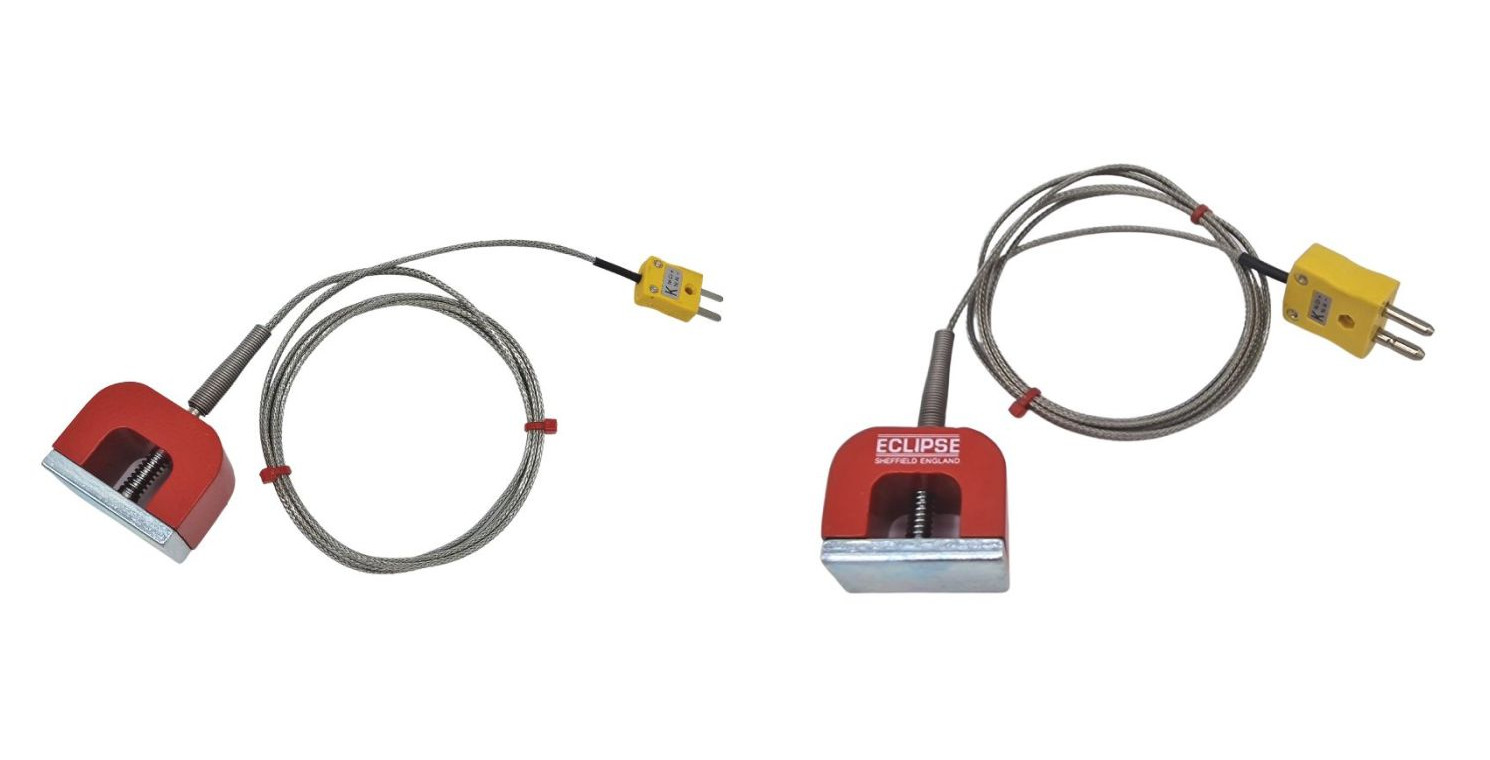 Termopar magntico de potencia de traccin (herradura) tipo K de 11,8 kg ANSI, cable aislado de PFA con trenza de acero inoxidable
