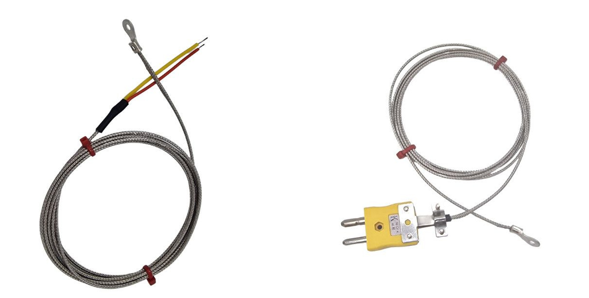 Termopar de arandela ANSI, cable aislado con fibra de vidrio con trenzado de acero inoxidable