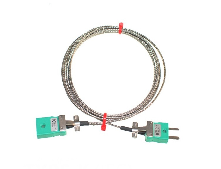 Cable / alambre aislado con fibra de vidrio con enchufes y enchufes de termopar MINIATURE IEC