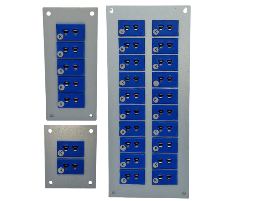 Panel de aluminio para conector termopar con sockets miniatura JIS tipo K