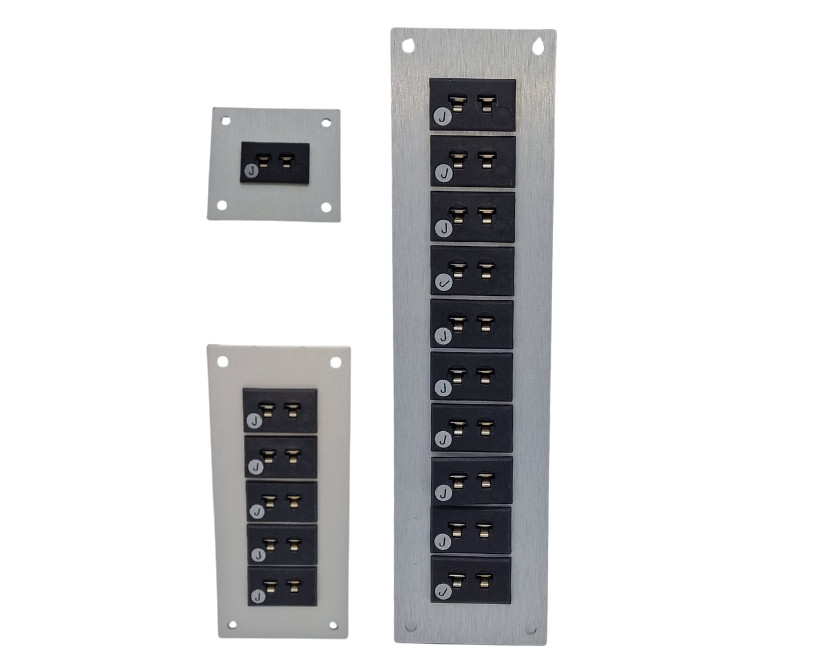 Panel de aluminio para conector termopar con zcalos miniatura IEC tipo J