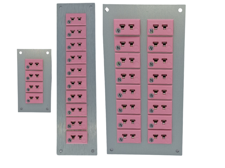 Panel de aluminio para conector de termopar con zcalos miniatura IEC tipo N