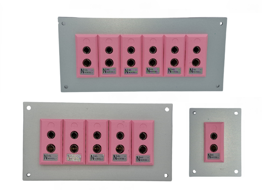 Panel de aluminio para conector de termopar con zcalos estndar IEC tipo N