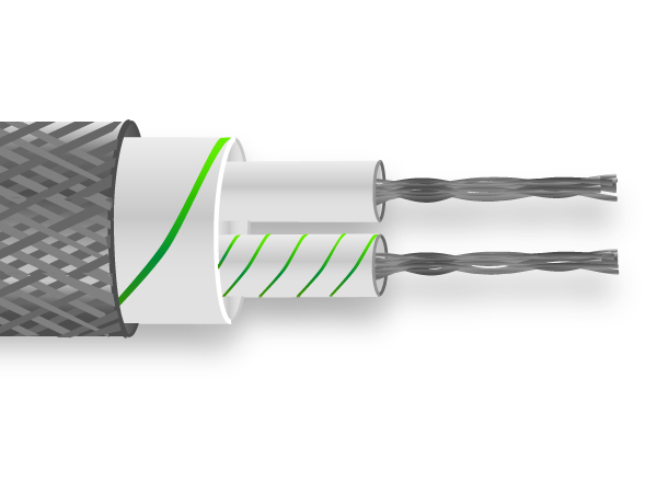 Par plano de fibra de vidrio con cable de termopar de trenza de acero inoxidable / alambre IEC