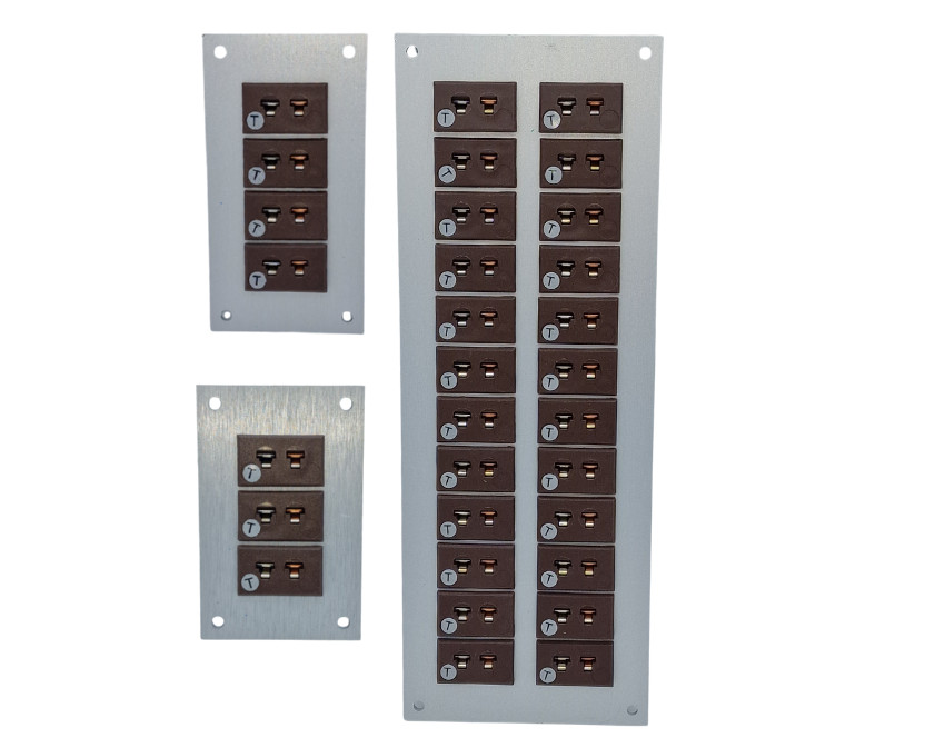 Panel de aluminio para conector de termopar con zcalos miniatura IEC tipo T