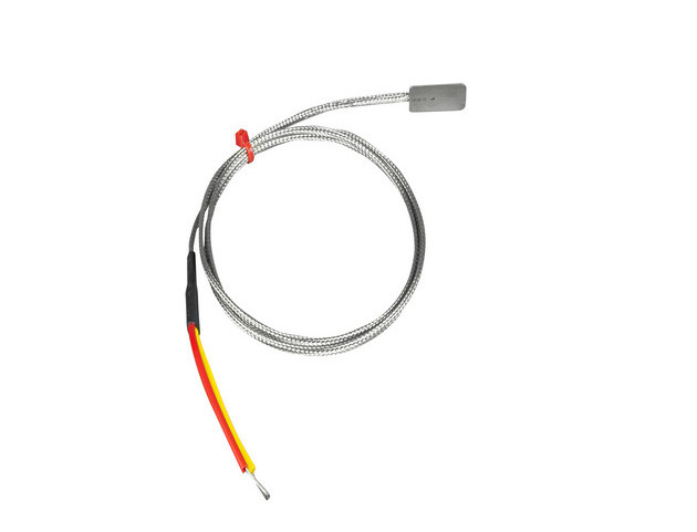 Termopar de hoja ANSI, cable aislado con fibra de vidrio con trenzado de acero inoxidable que termina en colas desnudas