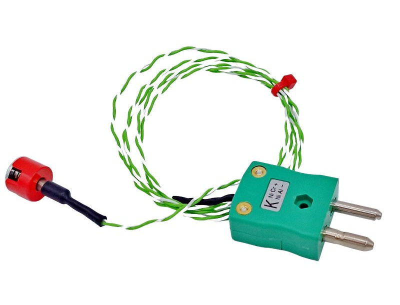 Termopar magntico de botn de extraccin IEC tipo K de 0,7 kg, aislado de PTFE con enchufe estndar tipo K