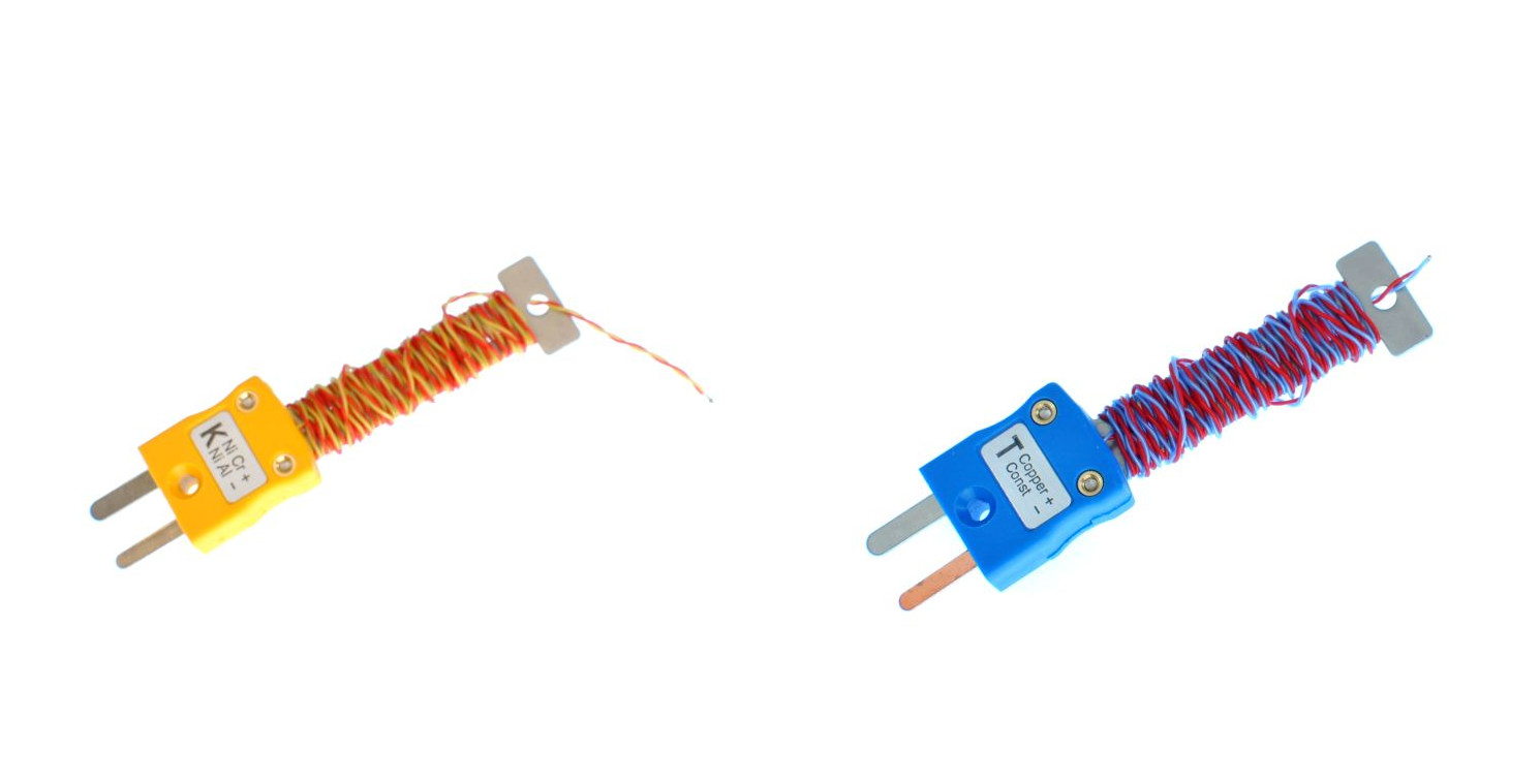 Termopar de unin expuesta ordenada de cables ANSI PFA con mini enchufe instalado