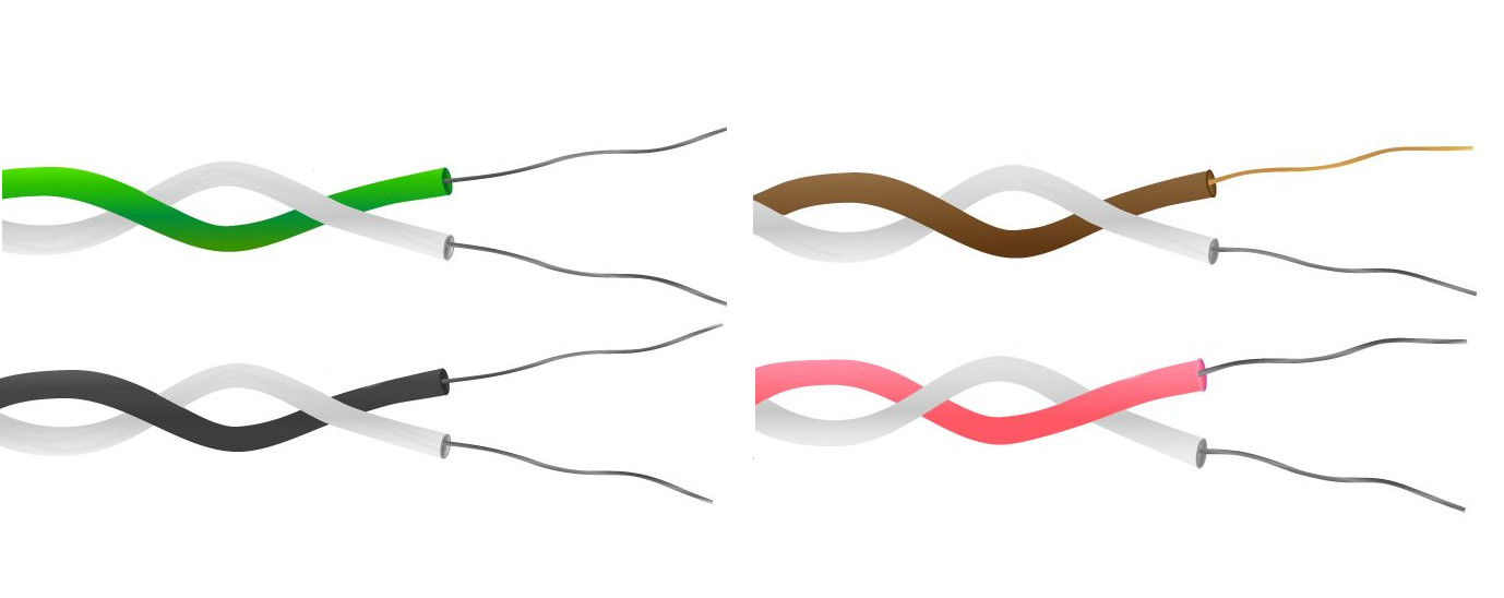 Cable / cable de termopar de par trenzado gemelo de PTFE IEC - hilo de 7/0,2 mm