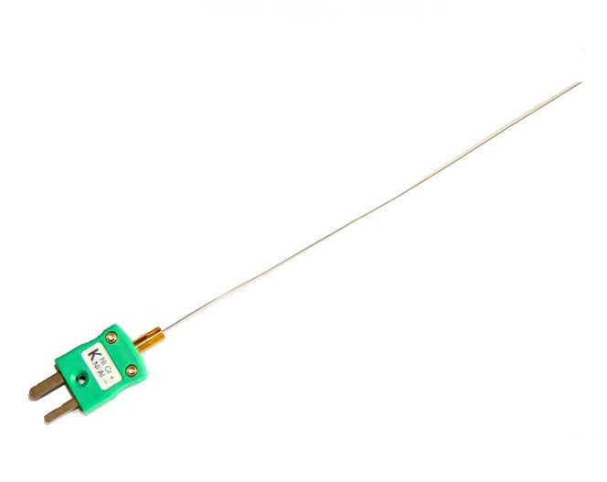 Termopar de respuesta rpida de 0,75 mm de dimetro con enchufe IEC en miniatura