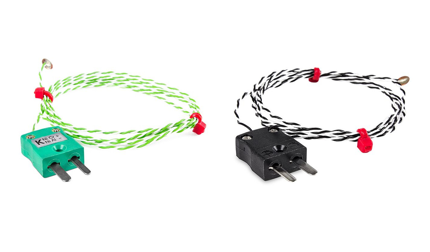 Termopar de disco de alambre fino IEC y BS, PTFE con enchufe en miniatura