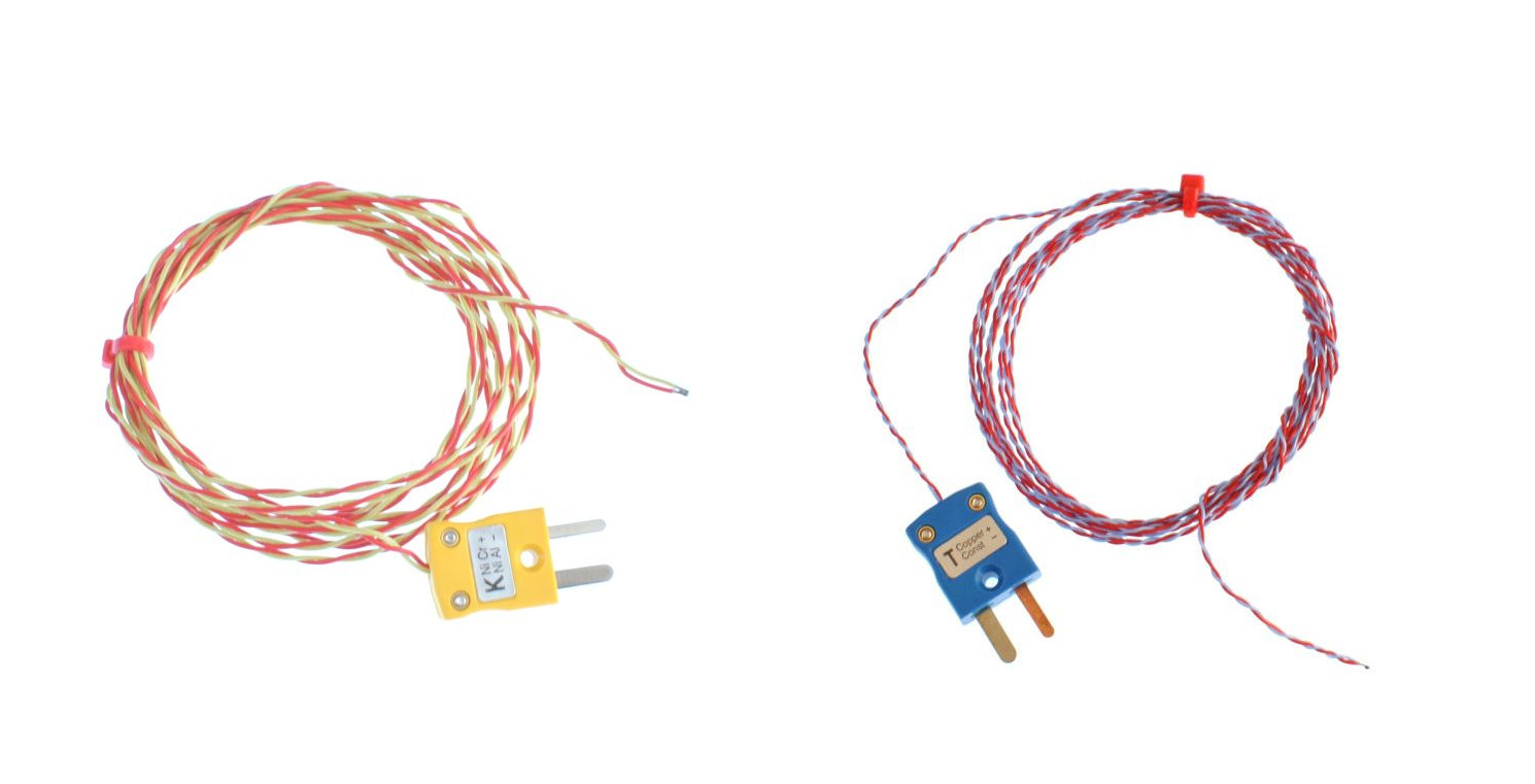 Termopar de unin expuesta aislado con ANSI PFA con enchufe en miniatura