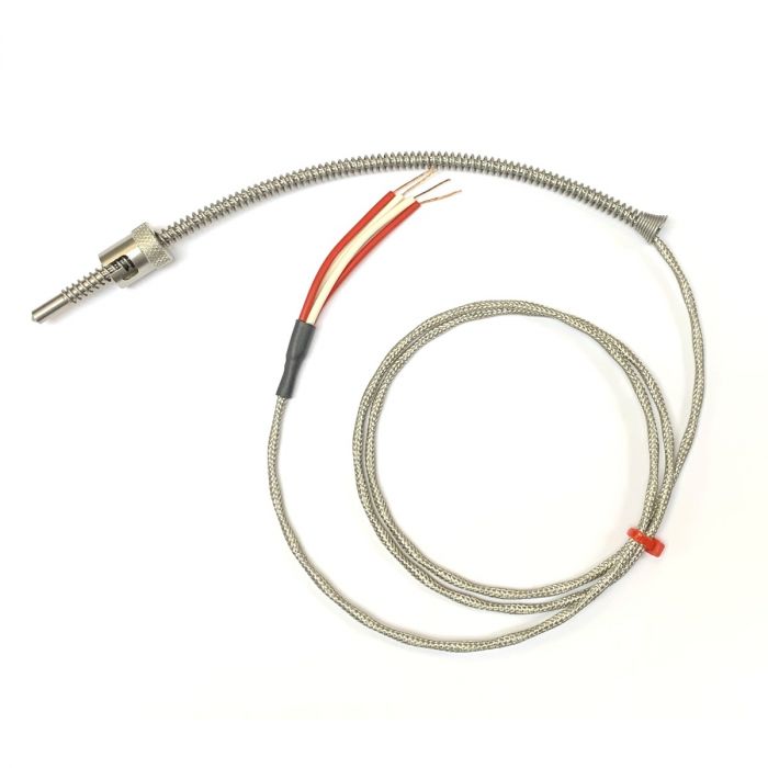 Bayoneta ajustable Pt100, cable trenzado de acero inoxidable de fibra de vidrio - tipo RTD / PRT