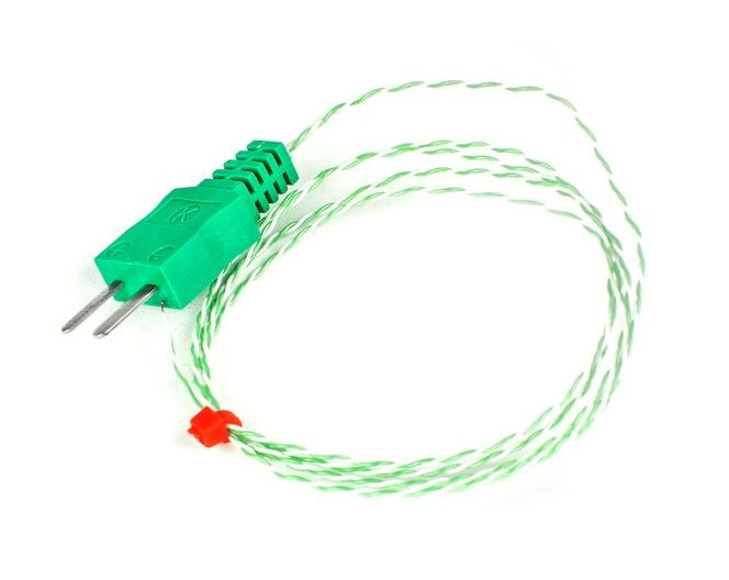 Termopar de unin expuesta IEC con aislamiento PFA doble trenzado con tapn moldeado - Tipo K
