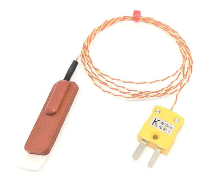 Termopar de parche de caucho de silicona ANSI, PFA Twin Twisted - Tipo K con terminacin de enchufe en miniatura