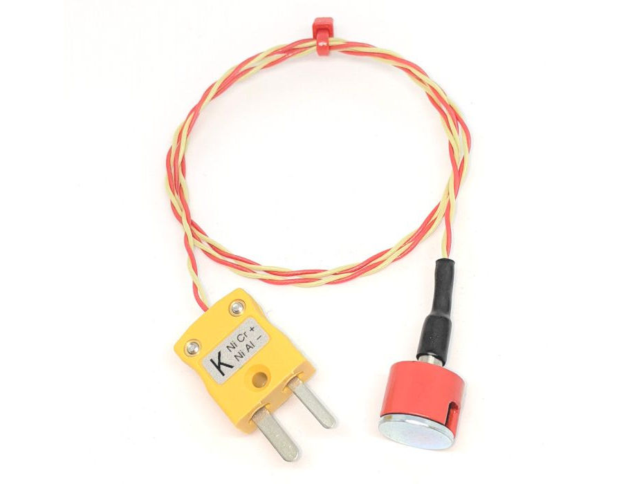 Termopar de imn de botn de traccin tipo K de 0,7 kg ANSI, aislado con PFA con enchufe en miniatura