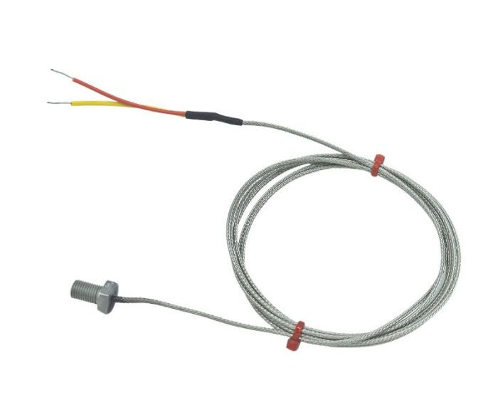 Termopar de perno ANSI, acero inoxidable de fibra de vidrio sobre cable trenzado