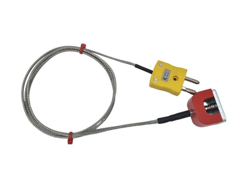 Termopar magntico de potencia de traccin (herradura) tipo K de 4,5 kg ANSI, cable aislado de PFA con trenzado de acero inoxidable que termina en enchufe estndar