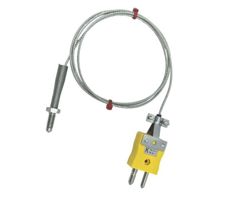 Termopar de boquilla ANSI, cable aislado de fibra de vidrio con trenza de acero inoxidable - Terminacin tipo K en enchufe estndar