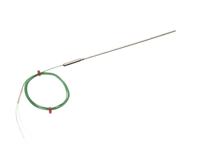 Termopar con aislamiento mineral IEC con sello de olla liso y 1 m de cable IEC aislado con PFA - Tipo K