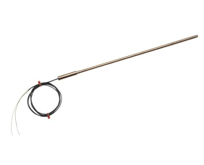 Termopar con aislamiento mineral IEC con sello de olla liso y 1 m de cable IEC aislado con PFA - Tipo J