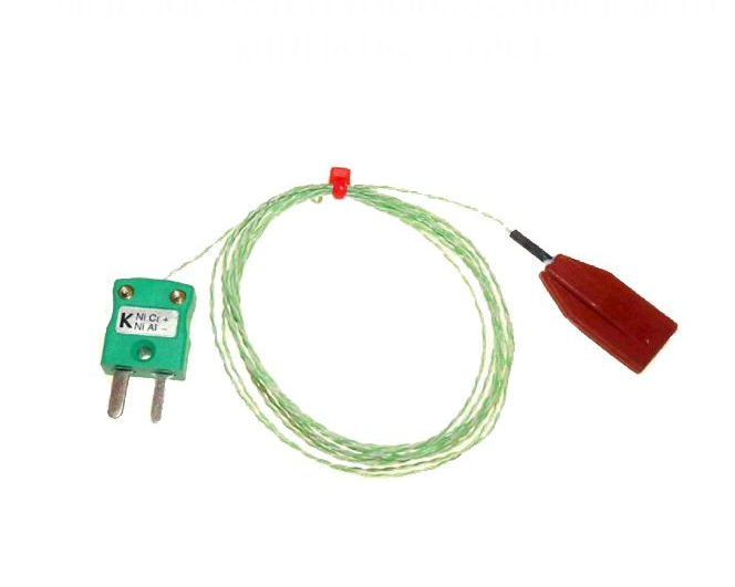 Termopar de parche de silicona IEC, PFA con enchufe en miniatura - Tipo K