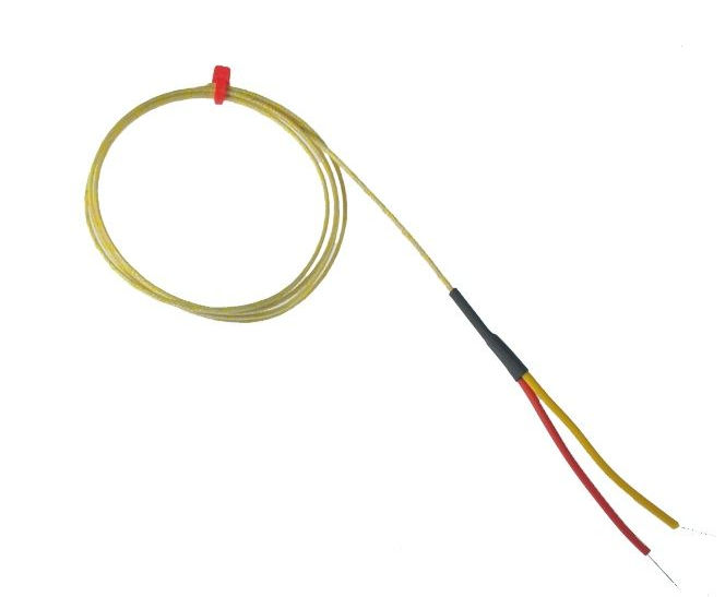 Termopar de unin expuesta aislado con fibra de vidrio ANSI con colas desnudas