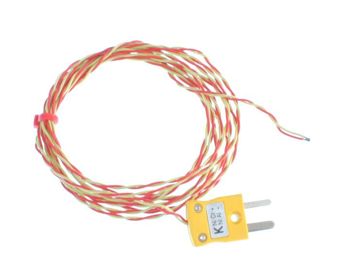 Termopar de unin expuesta aislado con PFA ANSI con enchufe en miniatura - Tipo K