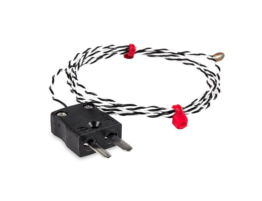 Termopar de disco de alambre fino IEC, PTFE con enchufe en miniatura - Tipo J