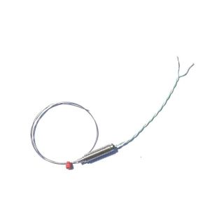 Termopar con aislamiento mineral de respuesta rpida de 0,25 mm de dimetro con olla roscada y colas PFA IEC - Tipo K - Unin conectada a tierra - 100 mm