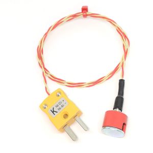 Termopar de imn de botn de traccin tipo K de 0,7 kg ANSI, aislado con PFA con enchufe en miniatura - 1M