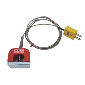 Termopar magntico de potencia de traccin (herradura) tipo K ANSI tipo K, cable aislado con PFA con terminacin de trenza de acero inoxidable en enchufe estndar - 3M