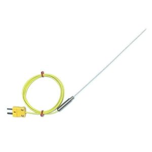 Termopar con aislamiento mineral con sello de olla liso y cable ANSI aislado con PFA con mini enchufe instalado - Tipo K - 1,5 mm x 150 mm