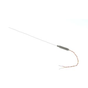 Termopar con aislamiento mineral ANSI con potencimetro roscado y 100 mm de cable ANSI trenzado doble aislado con PFA - Tipo K - Vaina SS310 - 3,0 mm x 150 mm