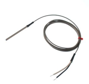 Termopar conectado a tierra fabricado por IEC en tubo de acero inoxidable, cable trenzado de acero inoxidable de fibra de vidrio - Tipo J - 4,76 mm de dimetro - 75 mm de longitud