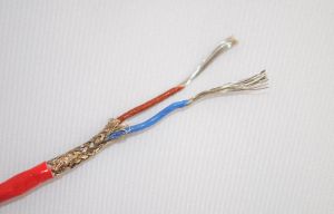 Cable / alambre de PTFE apantallado y revestido de termopar tipo K