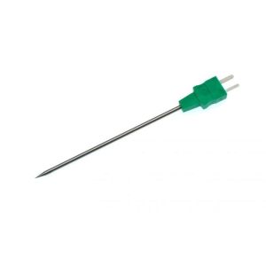 Sonda de termopar estilo punta de aguja IEC con tapn en miniatura moldeado - Tipo K - 80 mm