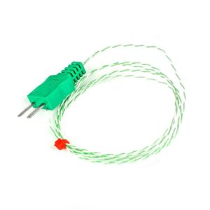 Termopar de unin expuesta IEC Doble trenzado con aislamiento PFA con tapn moldeado - Tipo K - 1/0,5 mm - 1 m de longitud