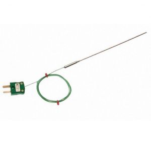 Termopar con aislamiento mineral con sello de olla liso, 1 m de cable IEC con aislamiento de PFA y terminacin de mini enchufe - Tipos K, J, T, N