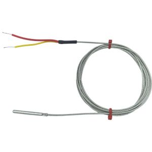 Termopar conectado a tierra fabricado por ANSI en tubo de acero inoxidable, cable trenzado de acero inoxidable de fibra de vidrio - Tipo K