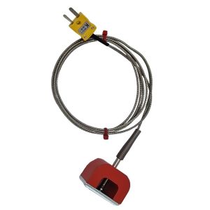 ANSI Tipo K 9kg Pull Power (herradura) Termopar magntico, cable aislado PFA con trenza de acero inoxidable que termina en miniatura o enchufe estndar