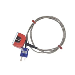 JIS Tipo K 4.5kg Potencia de traccin (herradura) Termopar magntico, cable aislado PFA con trenza de acero inoxidable que termina en miniatura o enchufe estndar