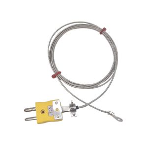 Termopar de arandela ANSI, cable aislado en fibra de vidrio con trenza de acero inoxidable que termina en colas desnudas o enchufe estndar - Tipo K