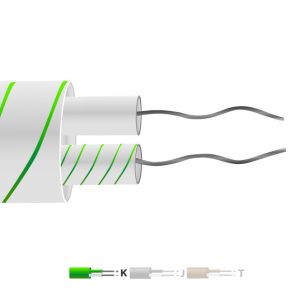 Tipo K Fibra de vidrio aislado Termopar plano Cable / alambre (IEC)