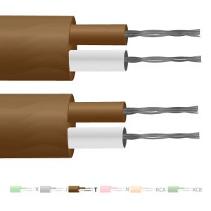 Cable / alambre de termopar plano de par plano con aislamiento de PVC tipo T (IEC)