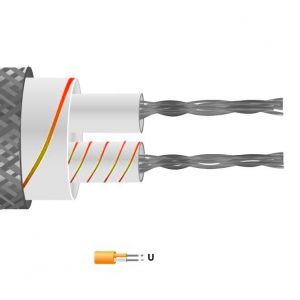 Cable / alambre de par plano aislado de fibra de vidrio tipo U con sobrecerebro de acero inoxidable (IEC)