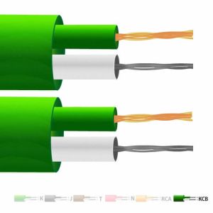 Cable / alambre de termopar plano con aislamiento de PVC tipo VX (KCB) para usar con termopares tipo K